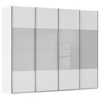 SCHWEBETÜRENSCHRANK 271/235/68 cm 4-türig Grau, Weiß  - Chromfarben/Weiß, KONVENTIONELL, Glas/Holzwerkstoff (271/235/68cm) - Novel