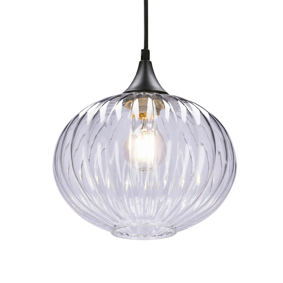 PENDELLAMPA Exeter 24/24/90 cm  - svart, Design, metall/glas (24/24/90cm)