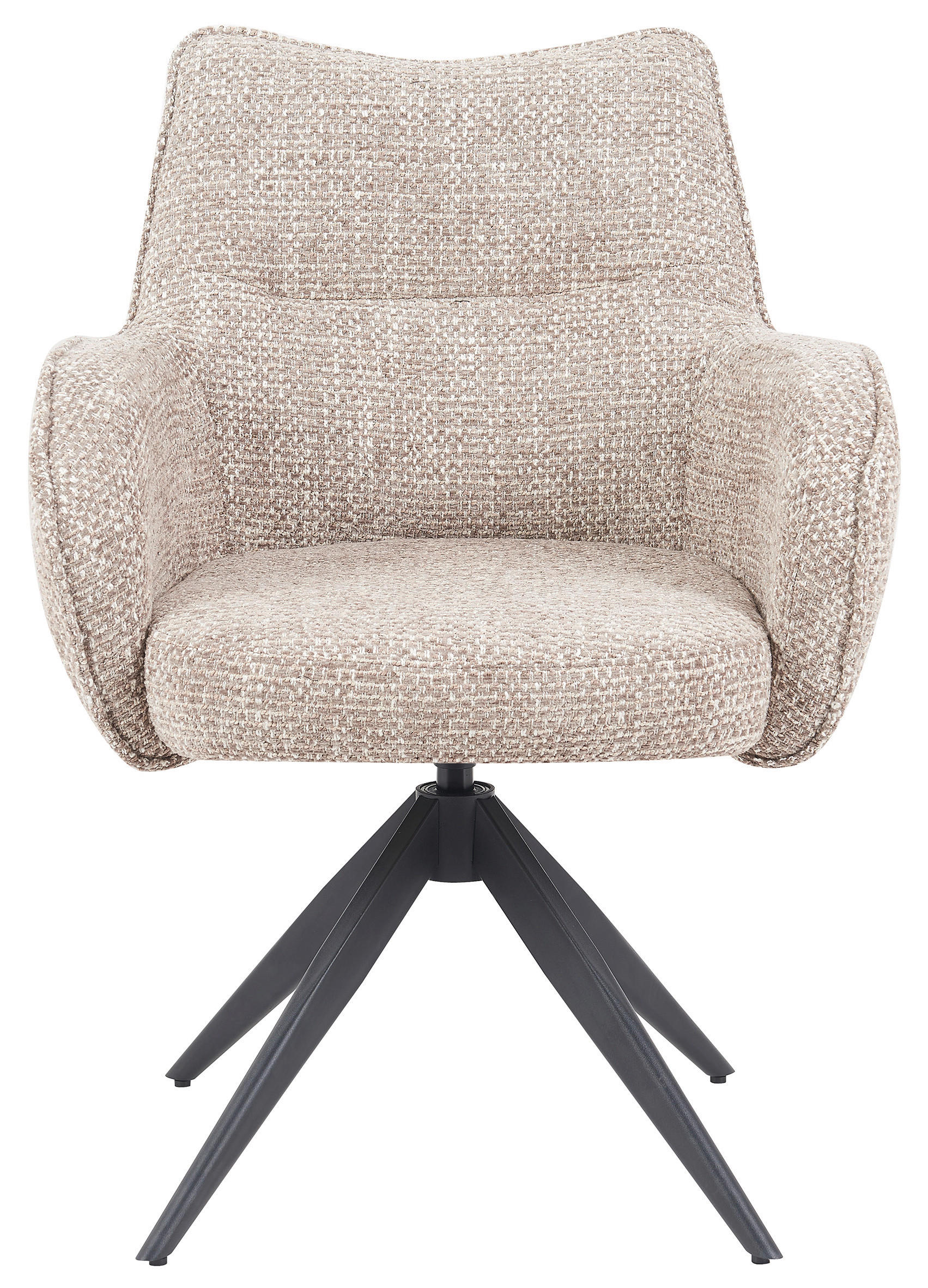 ARMLEHNSTUHL  in Chenille  - Graubraun/Schwarz, MODERN, Textil/Metall (63/88/63cm) - Livetastic