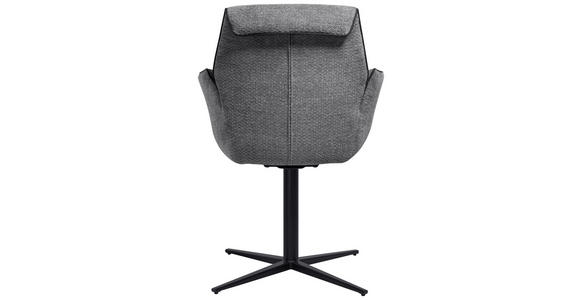 ARMLEHNSTUHL in Eisen Mikrofaser - Schwarz/Grau, Design, Textil/Metall (61/88/62cm) - Novel