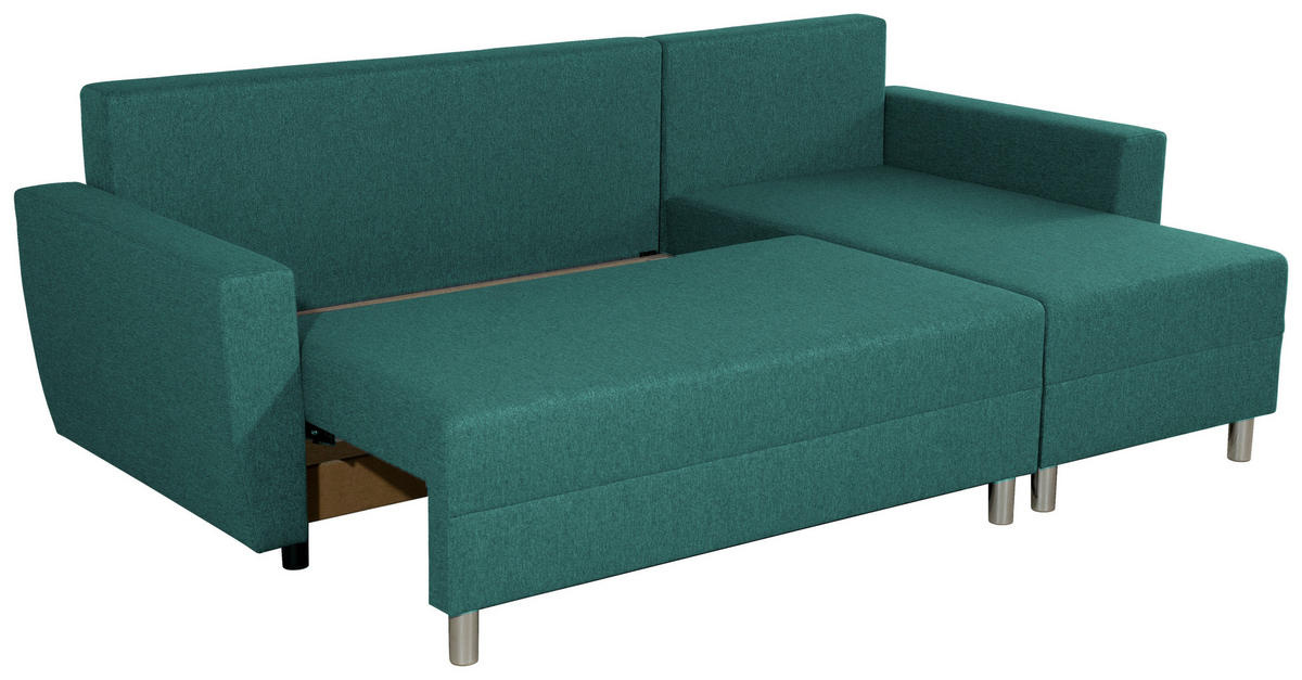 COLȚAR textil petrol  - petrol/culoare aluminiu, Design, plastic/textil (230/136cm) - Carryhome