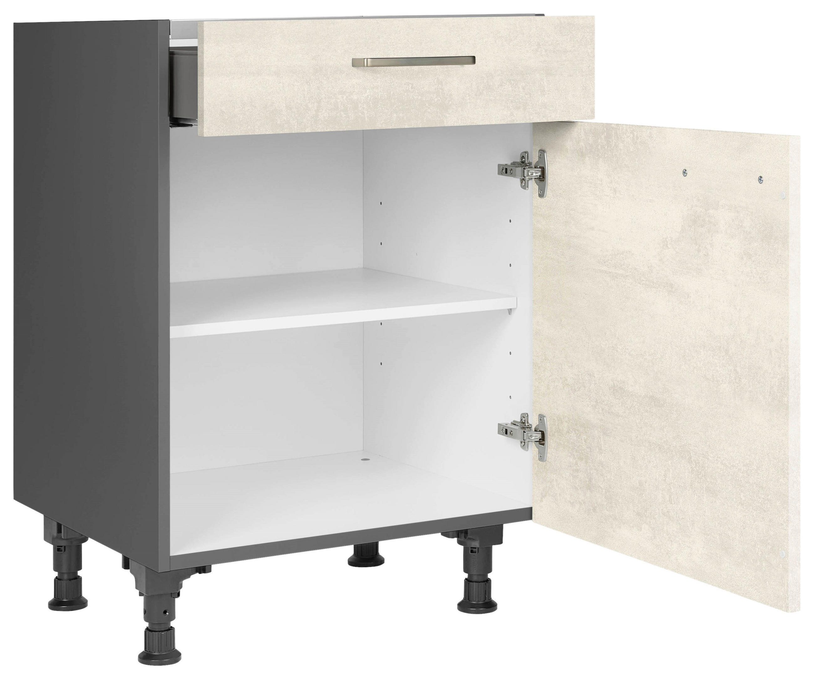 KOCHFELDUMBAUSCHRANK 60/87/56 cm  in  - Schieferfarben/Edelstahlfarben, MODERN, Holzwerkstoff/Metall (60/87/56cm) - Nobilia