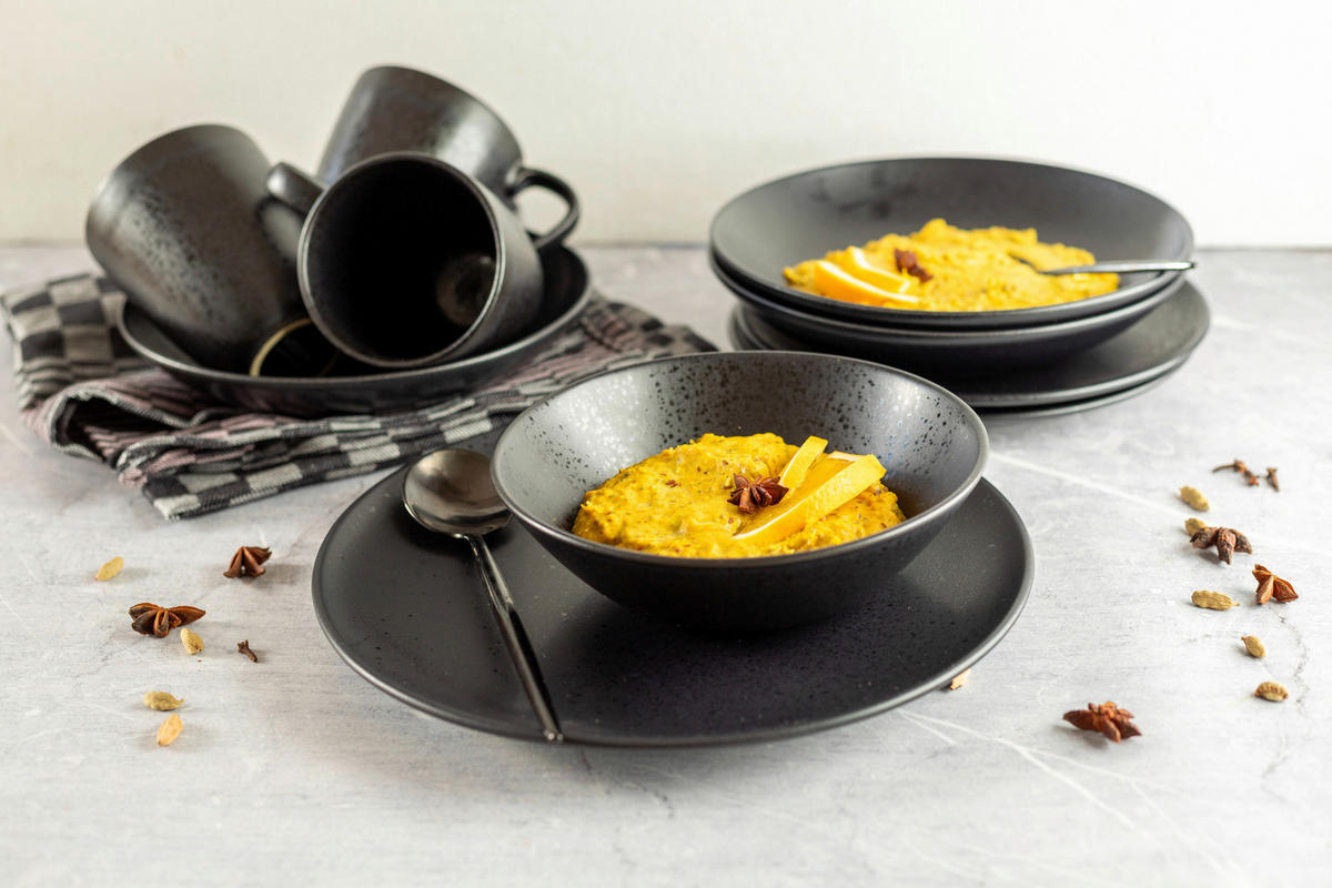 FRÜHSTÜCKSSET Essential  - Schwarz, Trend, Keramik - Mäser