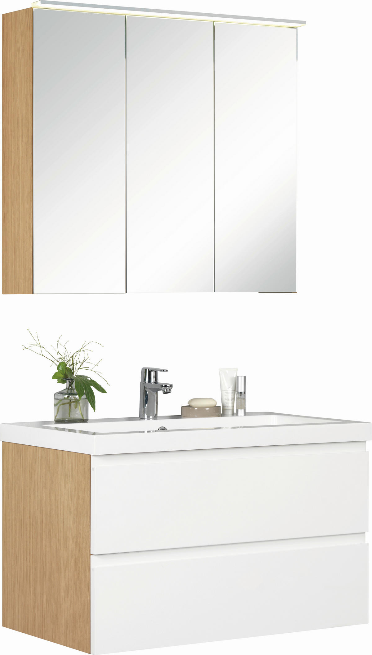 BADEZIMMER  in 85 cm  - Weiß, Design, Glas/Holzwerkstoff (85cm) - Novel