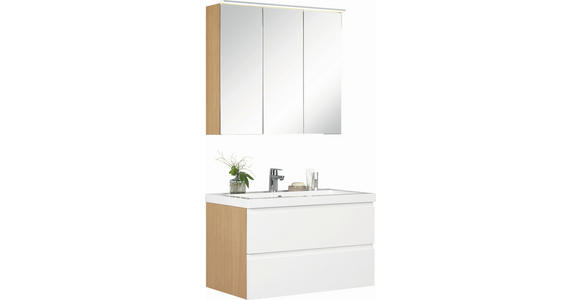 BADEZIMMER  in 85 cm  - Weiß, Design, Glas/Holzwerkstoff (85cm) - Novel