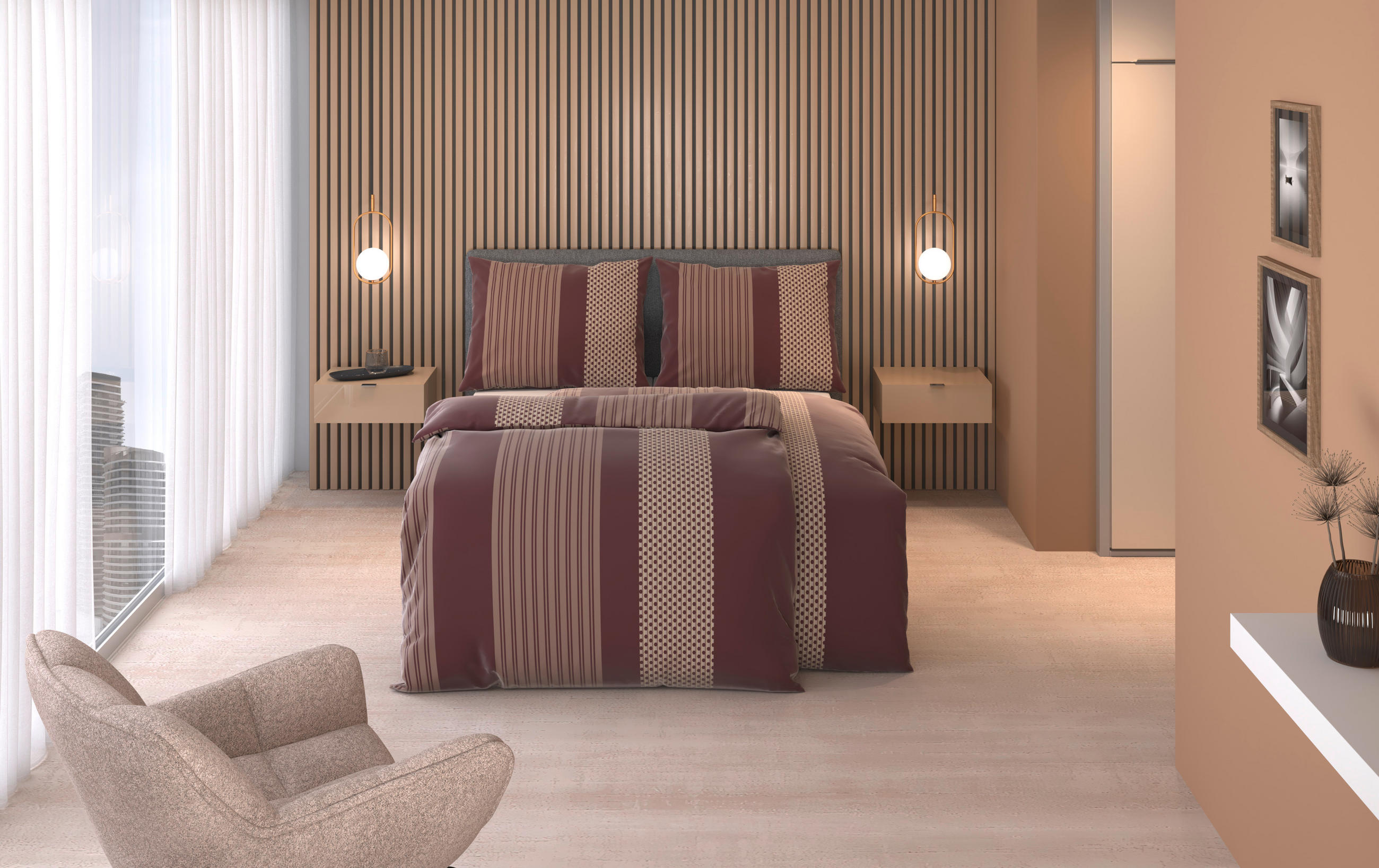 BETTWÄSCHE Satin 140/200 cm  - Kirschrot, Textil (140/200cm) - Dieter Knoll