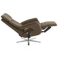 RELAXSESSEL in Leder Hellbraun  - Hellbraun/Edelstahlfarben, Design, Leder/Metall (70/124/85cm) - Cantus