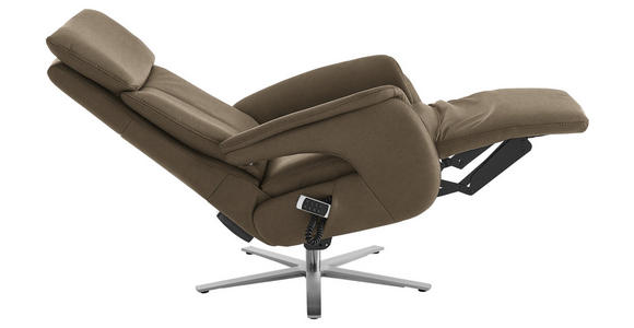 RELAXSESSEL in Leder Hellbraun - Hellbraun/Edelstahlfarben, Design, Leder/Metall (70/124/85cm) - Cantus