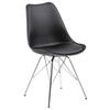 STUHL Schwarz, Chromfarben  - Chromfarben/Schwarz, Trend, Kunststoff/Textil (48,5/85,5/54cm) - Carryhome
