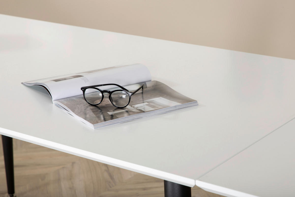 MATBORD i metall, plast 150/90/76 cm   - vit/svart, Design, metall/plast (150/90/76cm) - Livetastic