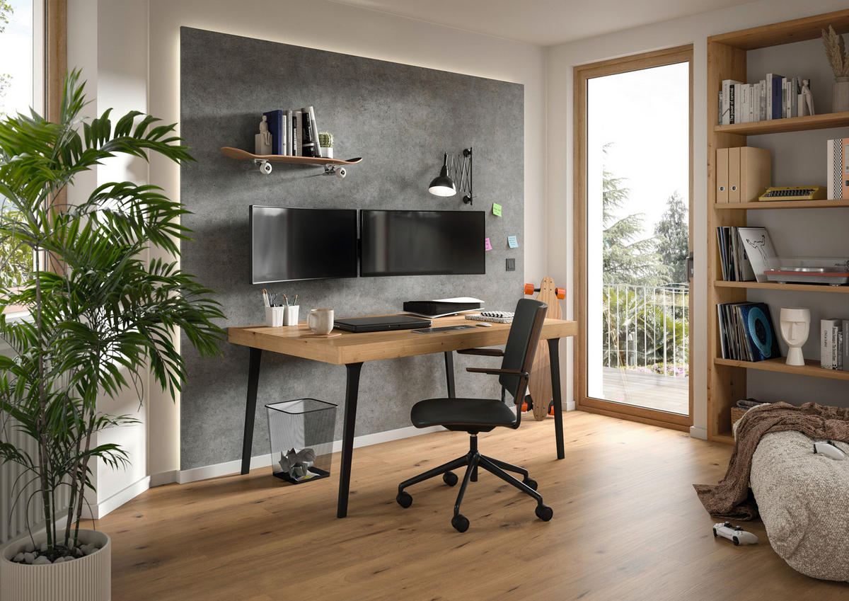 DECOWALL ROVIGO BETON 3 Stück  - Grau, KONVENTIONELL, Holzwerkstoff (125/66/1.2cm) - Egger Holzwerkstoffe
