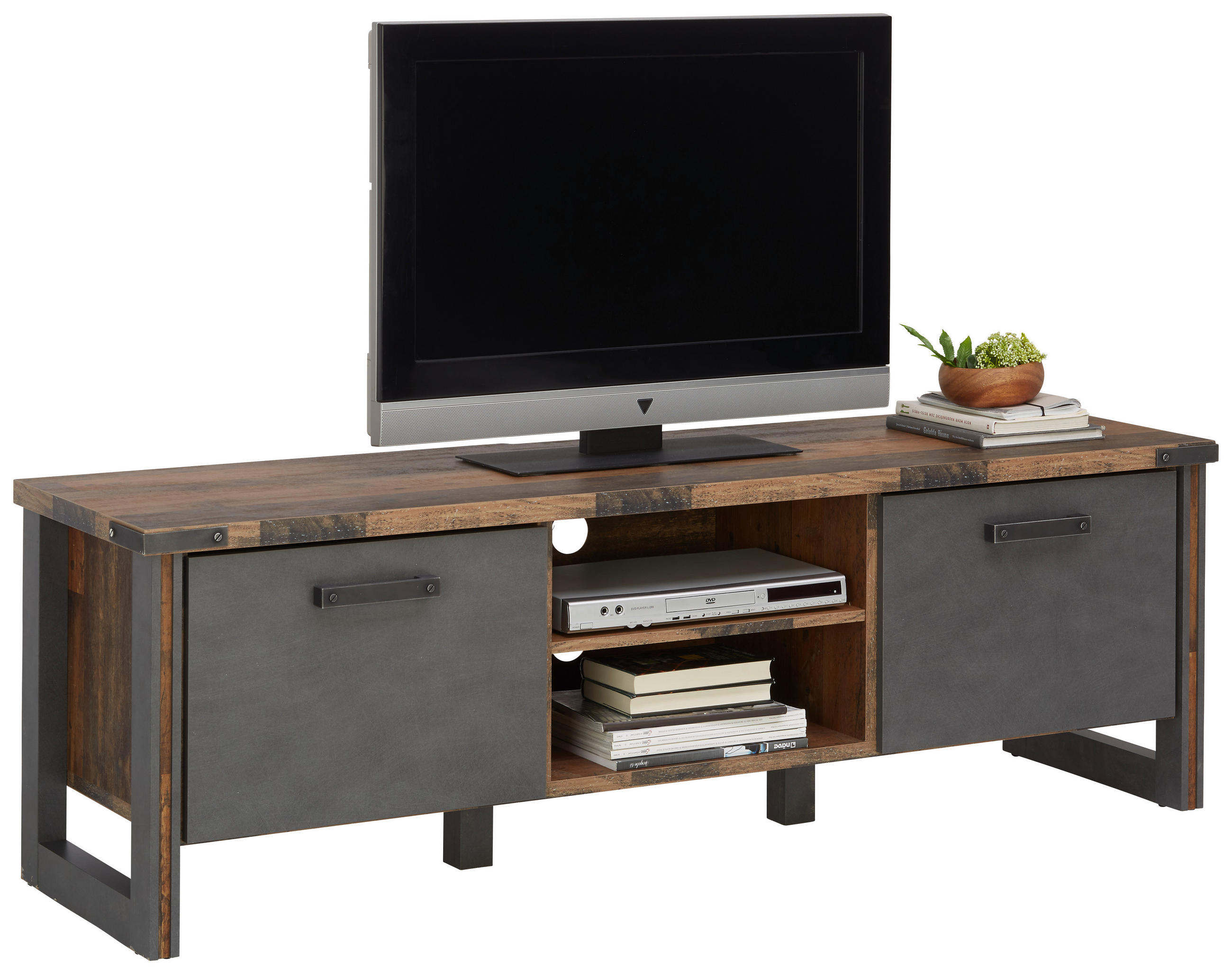 TV-ELEMENT - Anthrazit/Grau, KONVENTIONELL, Holzwerkstoff/Kunststoff (168/52/42cm) - Hom`in