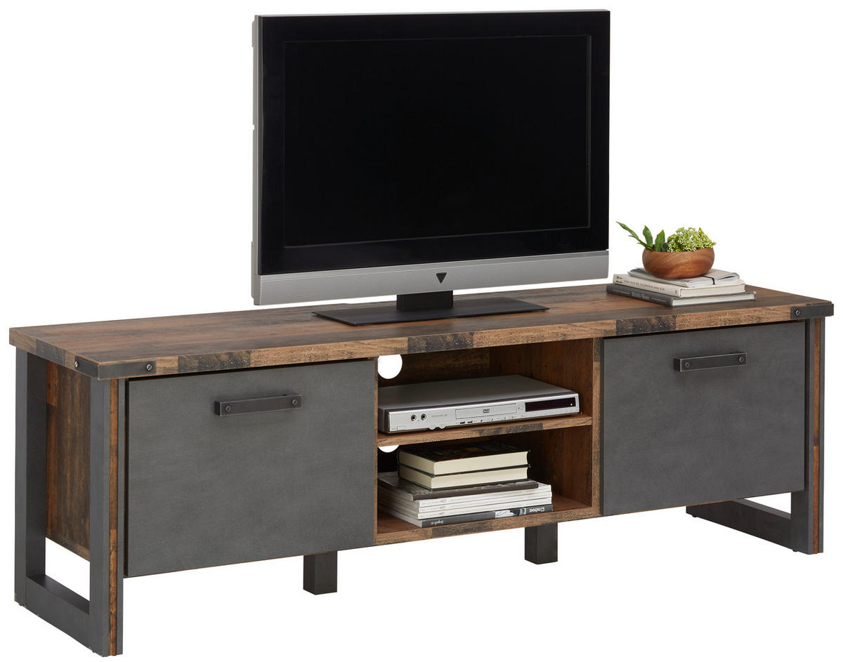 TV-ELEMENT - Anthrazit/Grau, KONVENTIONELL, Holzwerkstoff/Kunststoff (168/52/42cm) - Hom`in