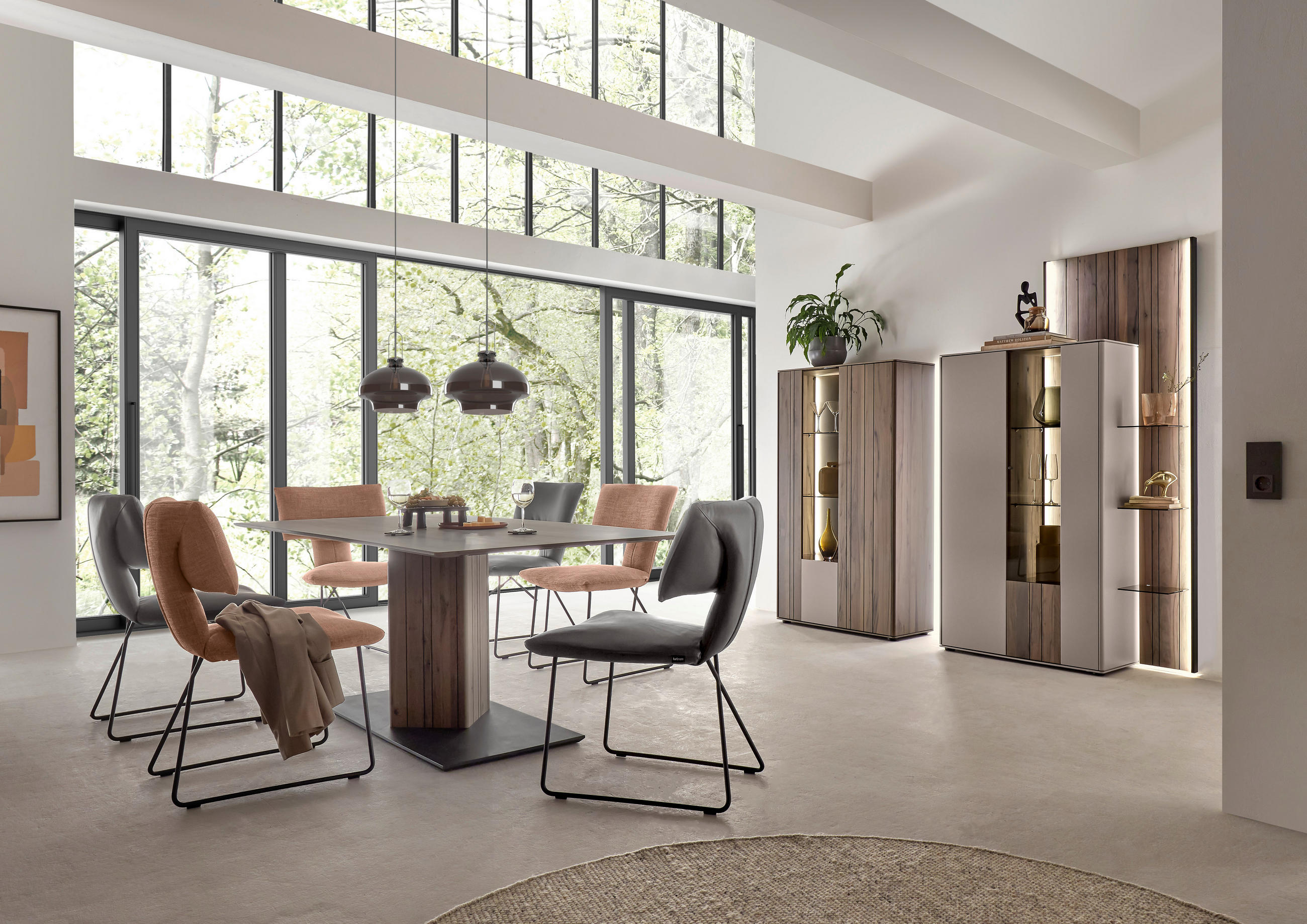 ESSTISCH in Holz 190/95/76 cm  - Anthrazit/Buchefarben, Design, Holz (190/95/76cm) - Johann Jakob