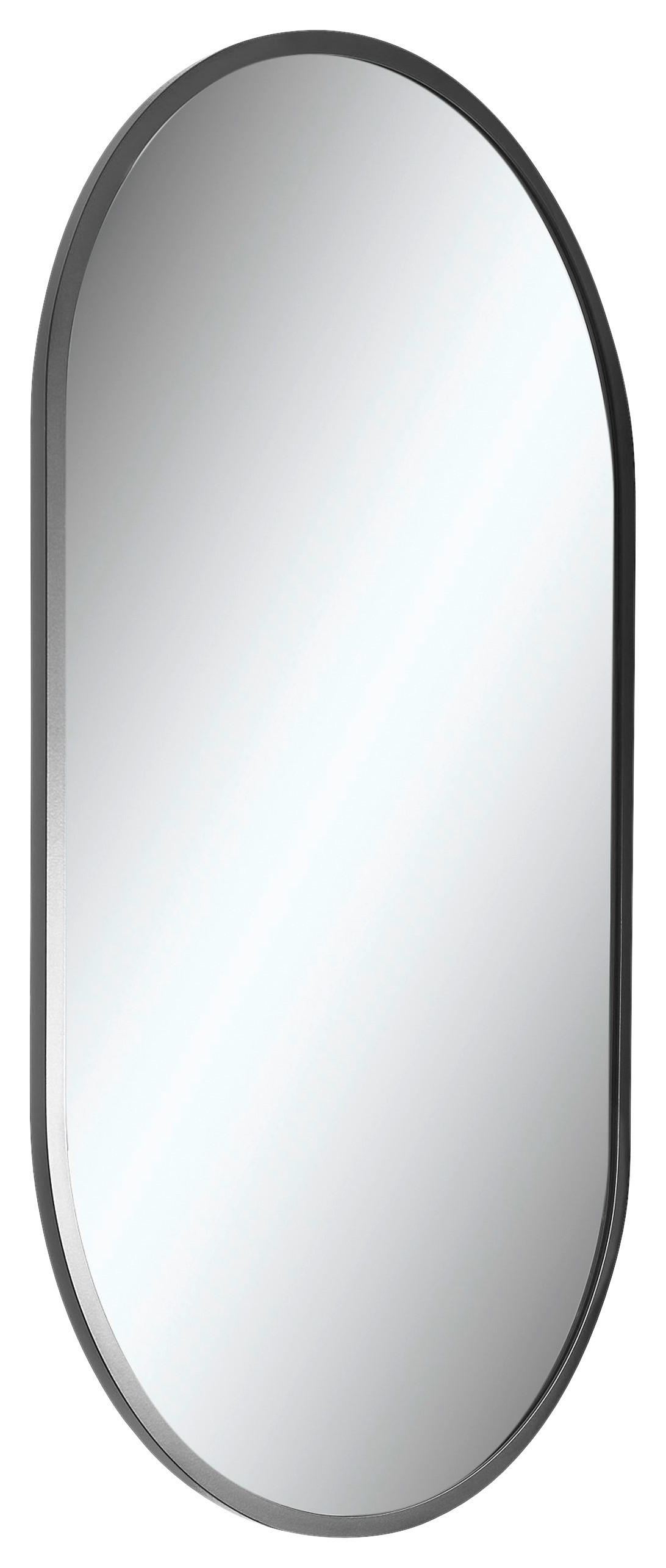 Linea Natura Badezimmerspiegel Albany Schwarz, Silber 50x90x5 cm