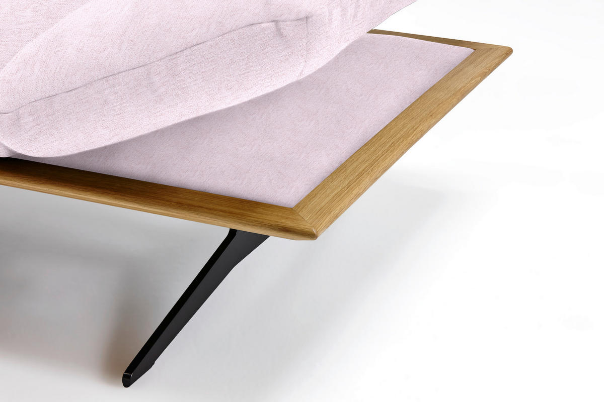 ECKSOFA in Flachgewebe Hellrosa  - Hellrosa/Schwarz, Design, Holz/Textil (159/314cm) - Dieter Knoll