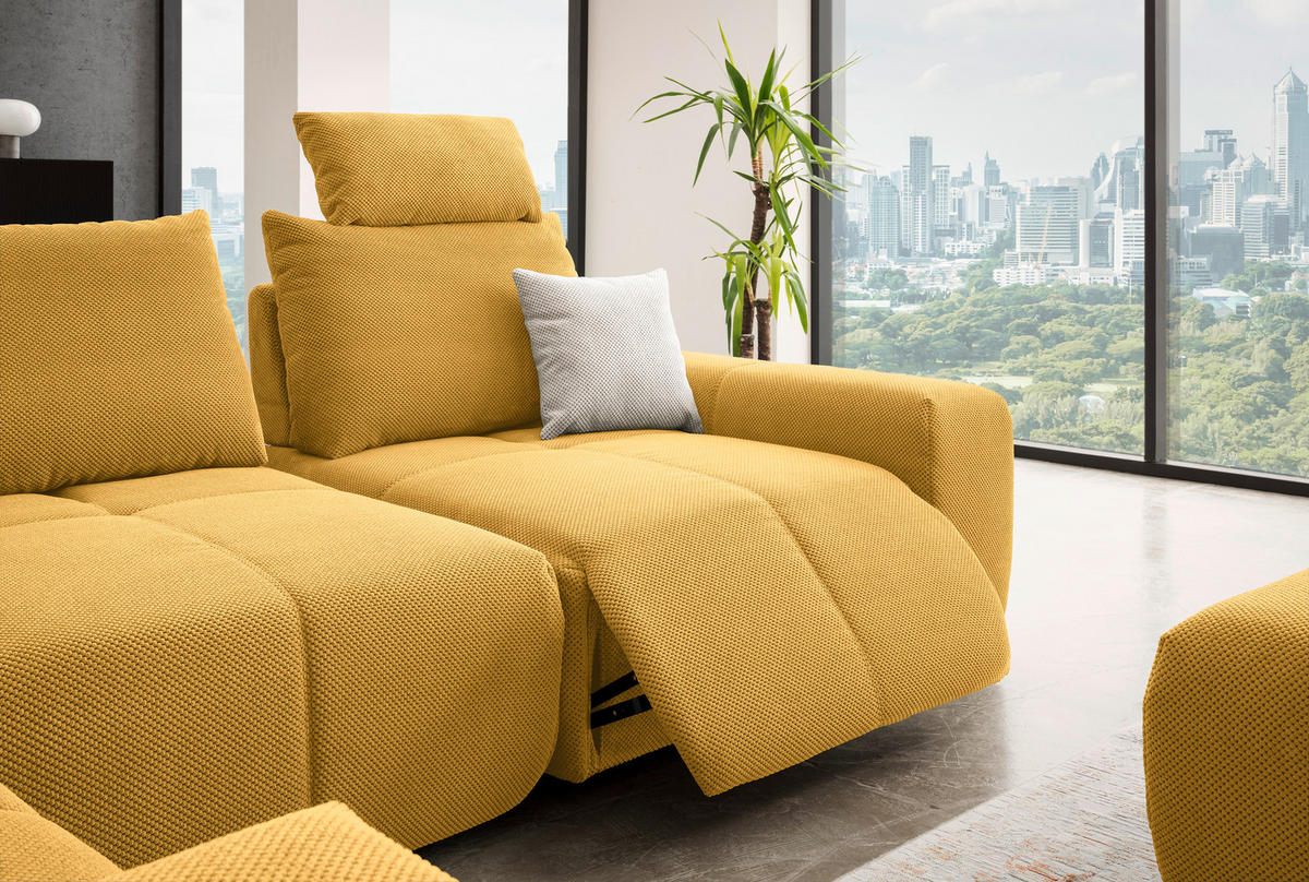 ECKSOFA in Velours Terracotta  236/326 cm  - Terracotta/Schwarz, Design, Kunststoff/Textil (236/326cm) - Xora