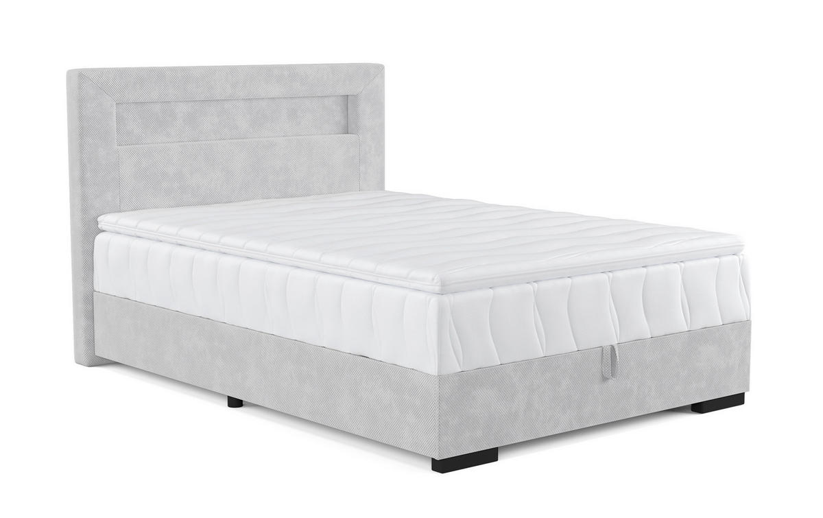 ČALÚNENÁ POSTEĽ, 120/200 cm, sivá - farba buka/čierna, Basics, drevo/kompozitné drevo (120/200cm) - Esposa