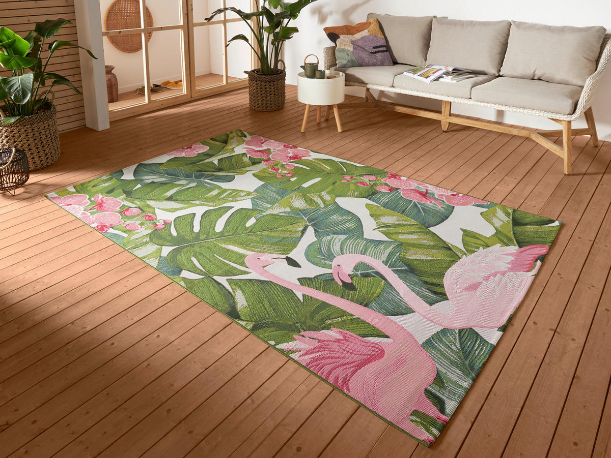 OUTDOORTEPPICH 200/285 cm Flair Multicolor, Rosa  - Multicolor/Rosa, Design, Kunststoff (200/285cm)