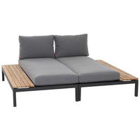 LOUNGEBETT  - Anthrazit/Grau, KONVENTIONELL, Holz/Textil - Siena Garden