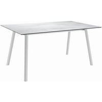 GARTENTISCH Kunststoff Hellgrau rechteckig  - Silberfarben/Hellgrau, MODERN, Kunststoff/Metall (180/100/75cm) - Stern