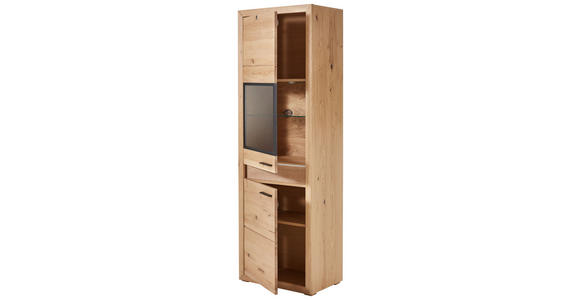 VITRINE 63,8/198,4/41 cm - Schwarz, KONVENTIONELL, Glas/Holz (63,8/198,4/41cm) - Cantus