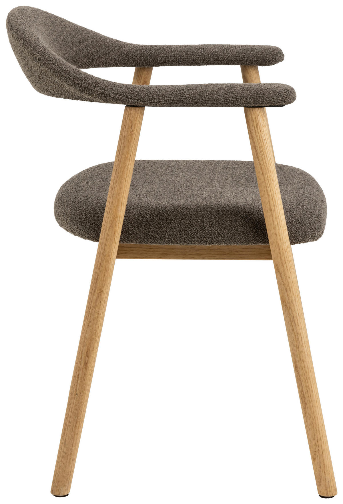ARMLEHNSTUHL  in Bouclé  - Taupe/Eichefarben, Design, Holz/Textil (56/75,5/54cm) - MID.YOU