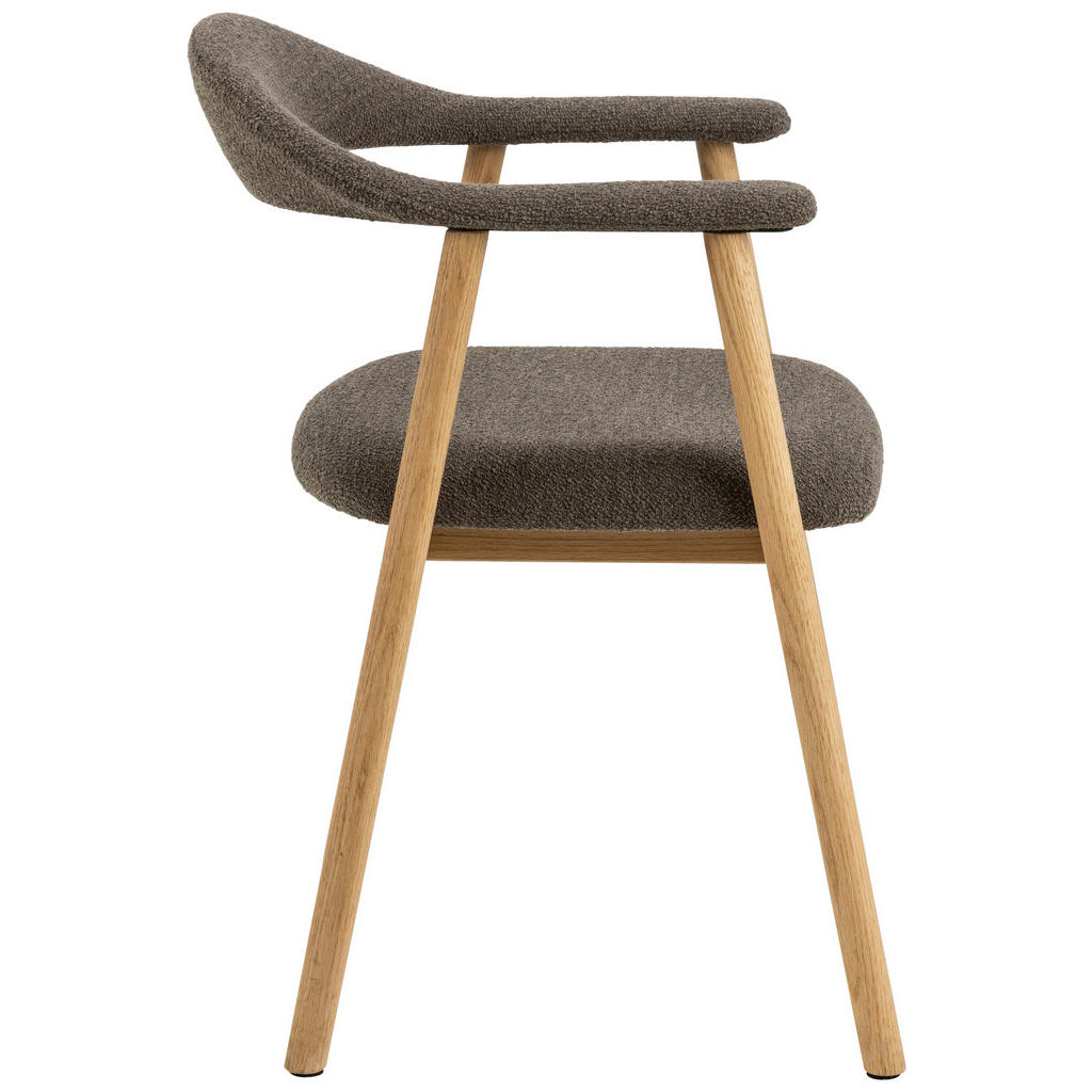 Thumbnail - Mid.you Armlehnstuhl, Taupe, Textil, Eiche, massiv, Rundrohr, 56x75.5x54 cm, FSC Mix, Esszimmer, Stühle, Esszimmerstühle...