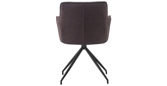 ARMLEHNSTUHL in Eisen Webstoff - Schwarz/Braun, Design, Textil/Metall (58/84/62,5cm) - Novel