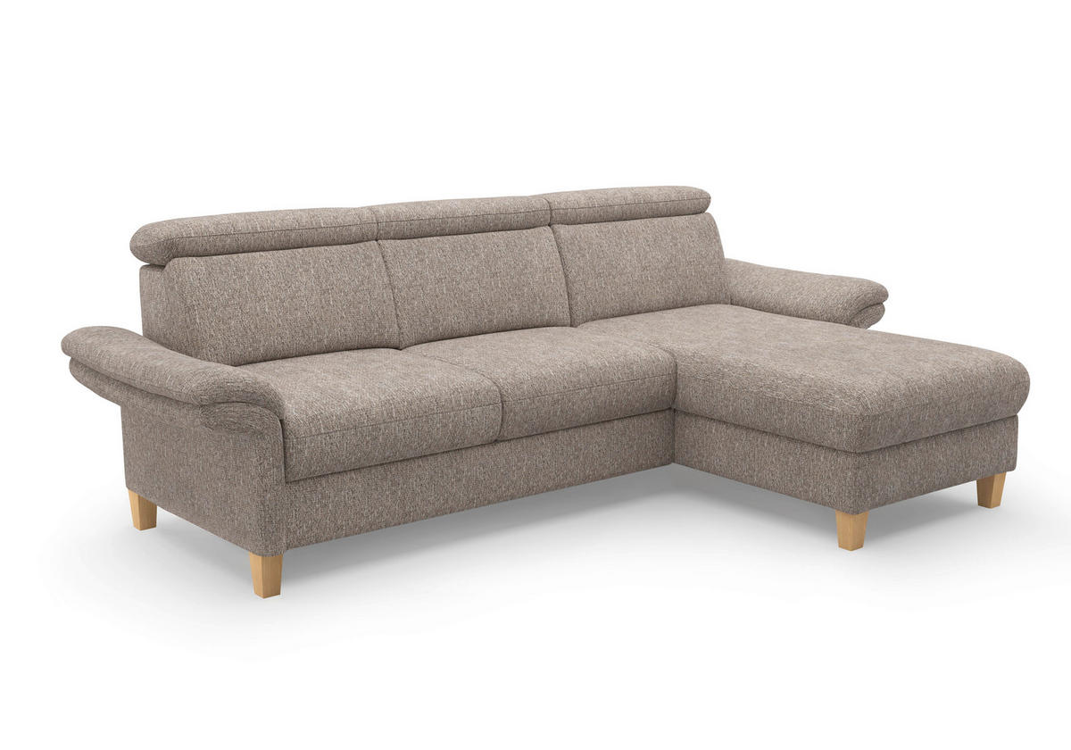 ECKSOFA GLENDALE E Cappuccino Chenille  - Eichefarben/Cappuccino, KONVENTIONELL, Holz/Textil (253/166cm) - Sit & More