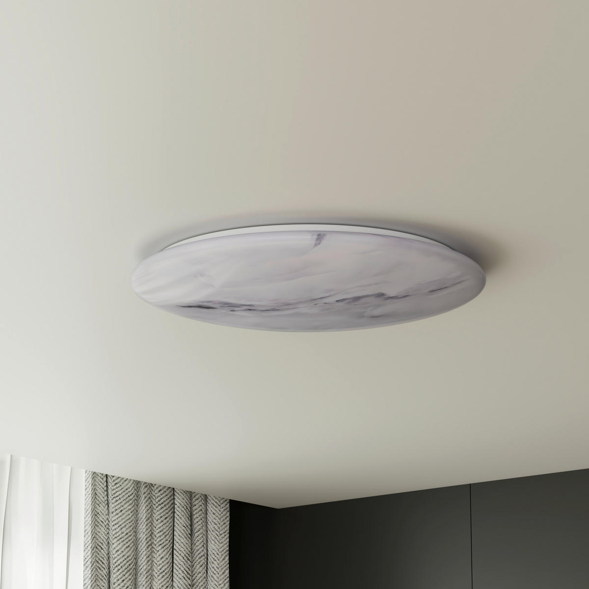 LED-DECKENLEUCHTE 56/8,5 cm  - Weiß/Grau, Design, Kunststoff/Metall (56/8,5cm) - Novel