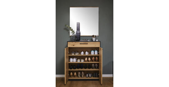 SCHUHSCHRANK 86/103/37 cm - Eichefarben/Anthrazit, Design, Holz/Holzwerkstoff (86/103/37cm) - Dieter Knoll