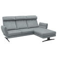 ECKSOFA  in Flachgewebe Hellblau  279-327/176-217 cm  - Schwarz/Hellblau, Design, Textil/Metall (279-327/176-217cm) - Dieter Knoll