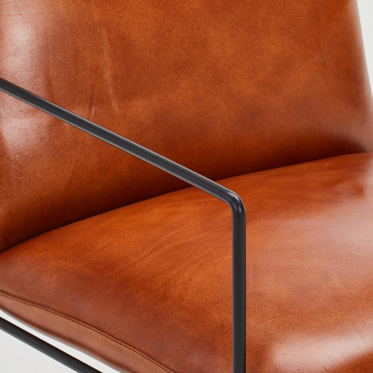 SESSEL Echtleder Braun    - Schwarz/Braun, MODERN, Leder/Metall (58/80/69cm) - Livetastic