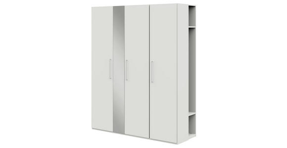 KLEIDERSCHRANK in Weiß - Edelstahlfarben/Weiß, Design, Glas/Holzwerkstoff (177,6/213,6/59,3cm) - Cantus