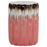 ODKLÁDACÍ STOLEK, hnědá, růžová, bílá - bílá/růžová, Design, keramika (32/32/45cm) - Carryhome