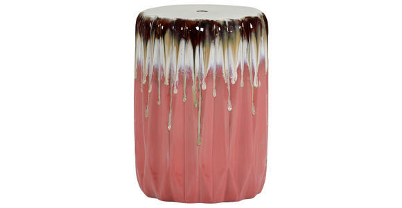 BEISTELLTISCH 32/32/45 cm Braun, Rosa, Weiß rund  - Braun/Rosa, Design, Keramik (32/32/45cm) - Carryhome