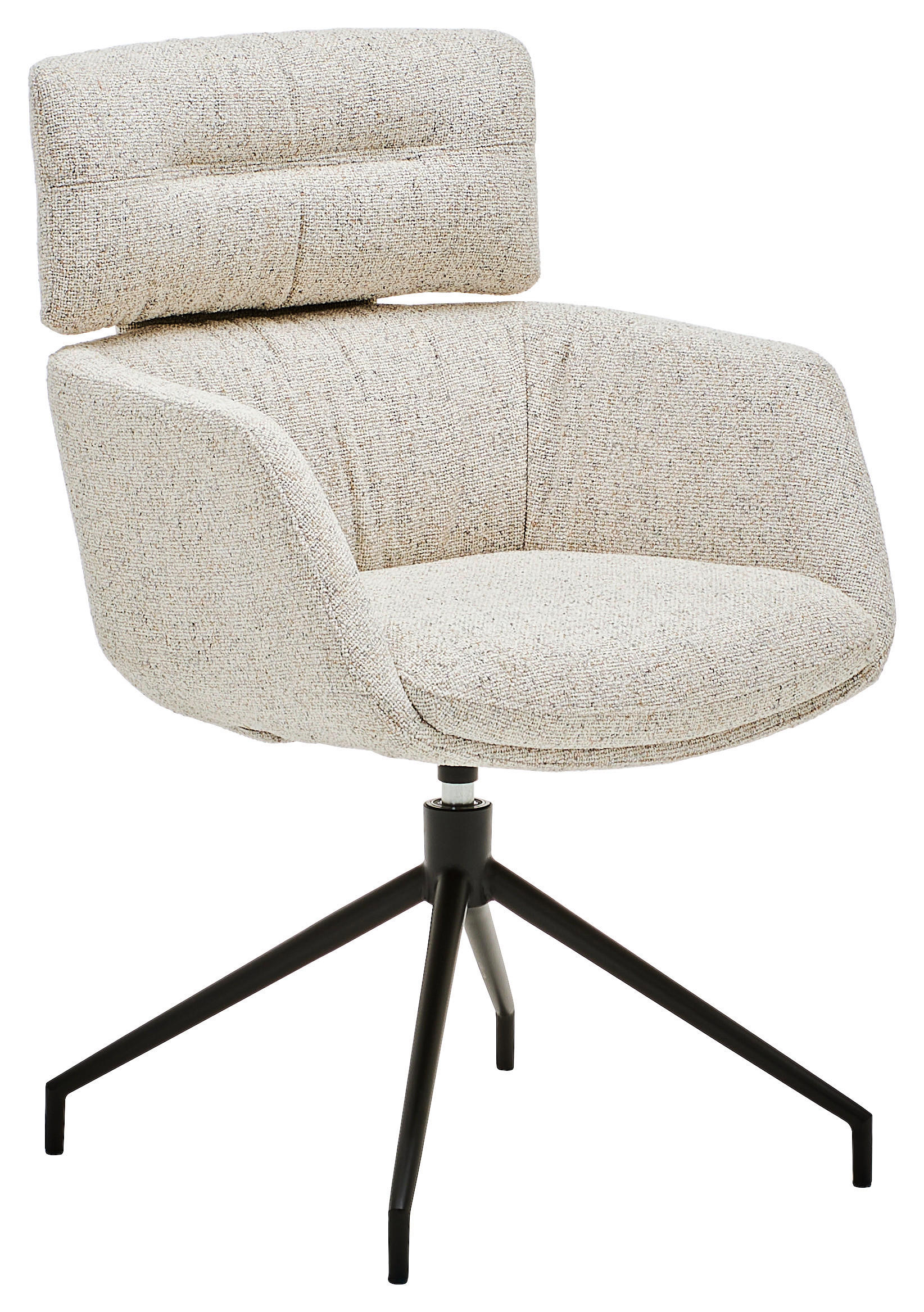 Dieter Knoll ŽIDLE S PODRUČKAMI, železo, tkaná látka, černá, béžová