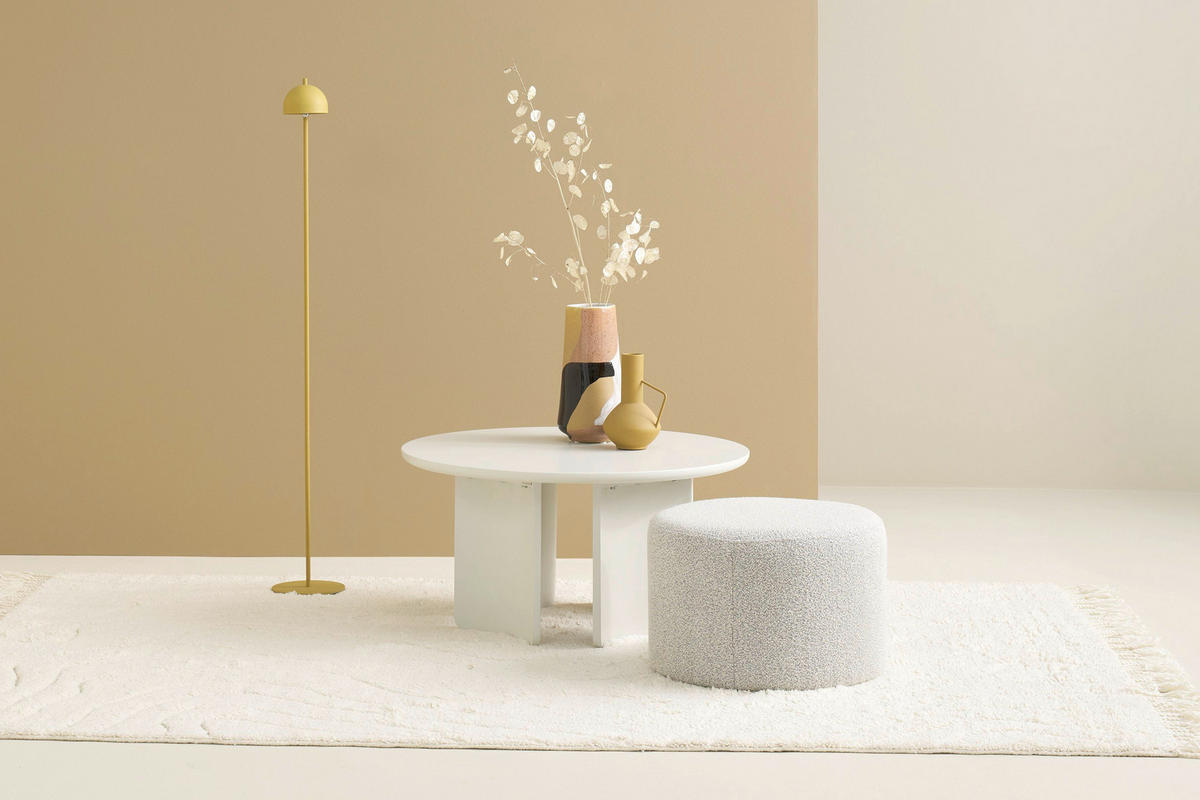 COUCHTISCH 80/80/41 cm MOLDE rund Seidengrau einfacher Aufbau, 2 in 1 Gestell  - Seidengrau, MODERN, Holzwerkstoff (80/80/41cm) - Schöner Wohnen
