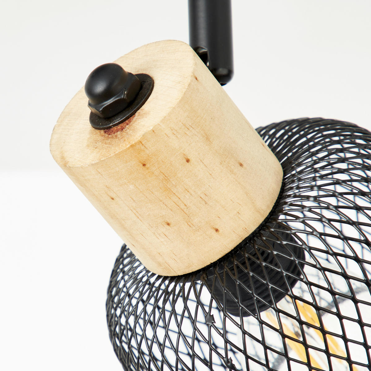 DECKENSTRAHLER - Schwarz/Kieferfarben, Basics, Holz/Metall (74/17/10cm) - Brilliant