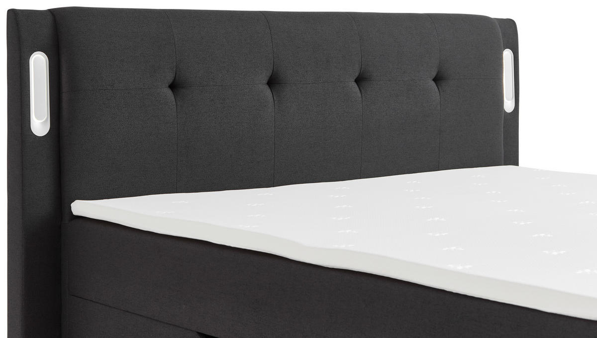 BOXBETT 180/200 cm  in Schwarz  - Schwarz, Basics, Holz/Textil (180/200cm) - Boxxx