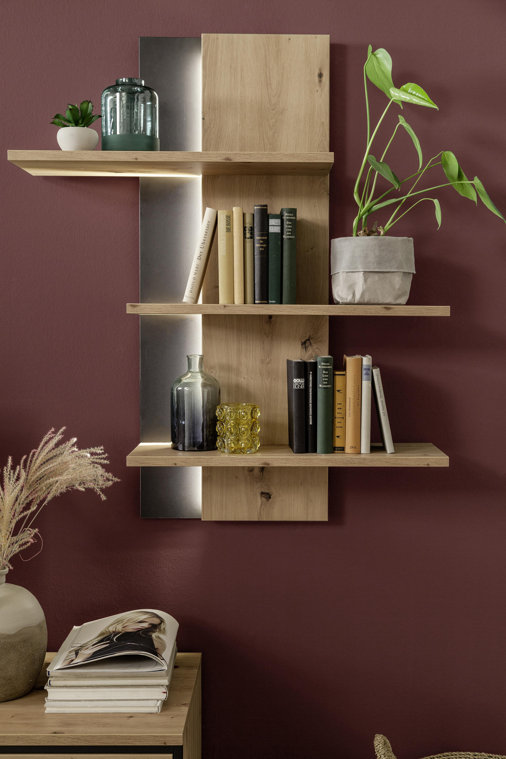 WANDREGAL 95/118/25 cm - Eichefarben, Design, Holzwerkstoff (95/118/25cm) - MID.YOU