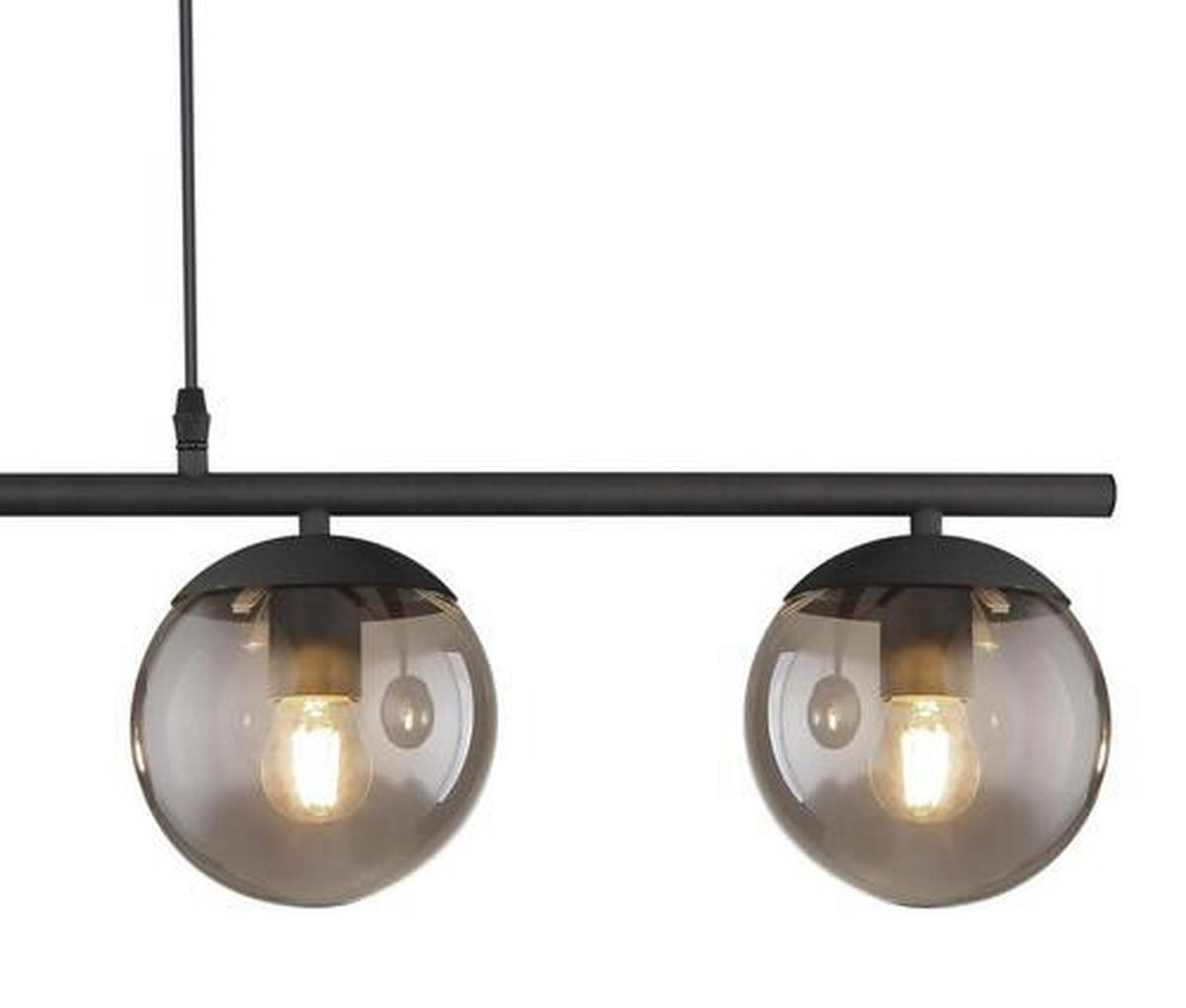 HÄNGELEUCHTE BLAMA 90/15/120 cm   - Schwarz, Design, Glas/Metall (90/15/120cm) - Globo