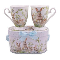 KAFFEEBECHER  320 ml   - Braun/Grün, Basics, Karton/Keramik (8,5/10,7cm)