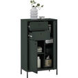 HIGHBOARD MOSGRON, 60/106/32 cm, 2 Schublade(n)  - Schwarz/Grün, KONVENTIONELL, Holzwerkstoff/Kunststoff (60/106/32cm) - Xora