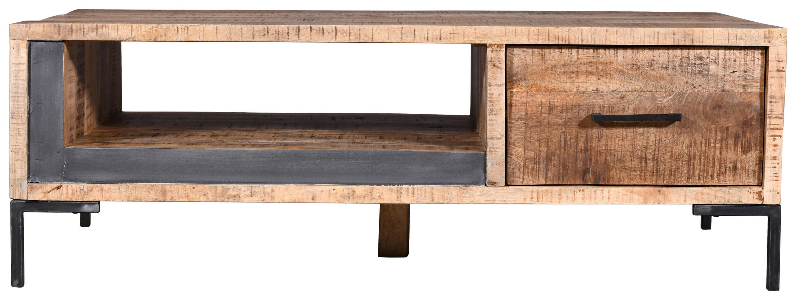 COUCHTISCH in Holz  - Anthrazit/Naturfarben, Natur, Holz/Metall (130/45/70cm) - MID.YOU
