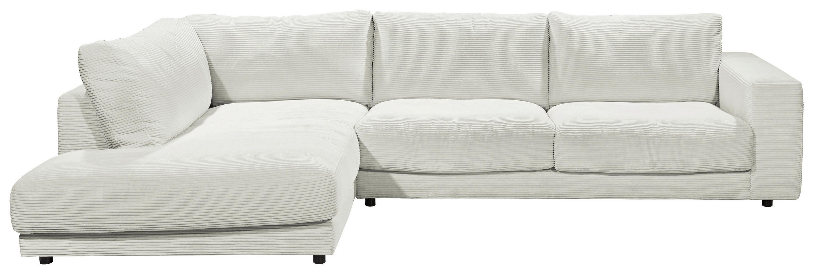 ECKSOFA in Cord Hellgrau  224/325 cm  - Hellgrau/Schwarz, Design, Kunststoff/Textil (224/325cm) - Hom`in