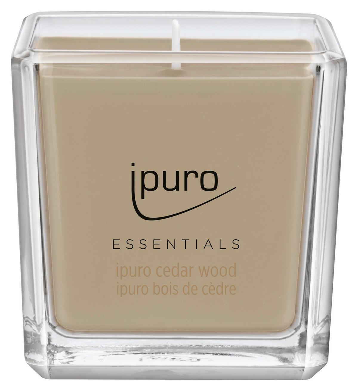 DIŠEČA SVEČA - bež, Basics, steklo (6,9/6,9/6,9cm) - Ipuro