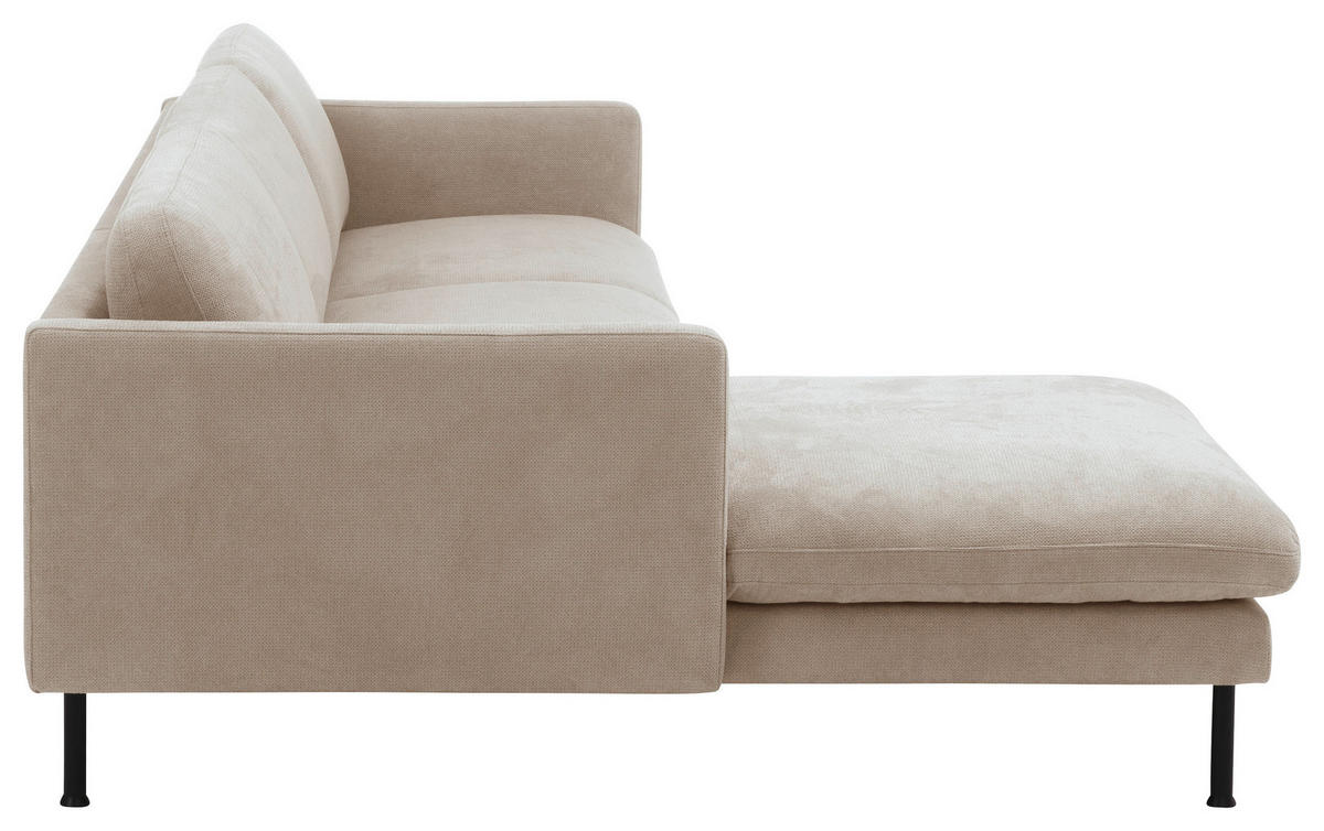 ECKSOFA in Flachgewebe Beige  - Beige/Schwarz, Modern, Textil/Metall (286/78/160cm) - Max Winzer