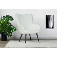 SESSEL in Bouclé Weiß  - Schwarz/Weiß, Basics, Textil/Metall (72/97/80cm) - MID.YOU